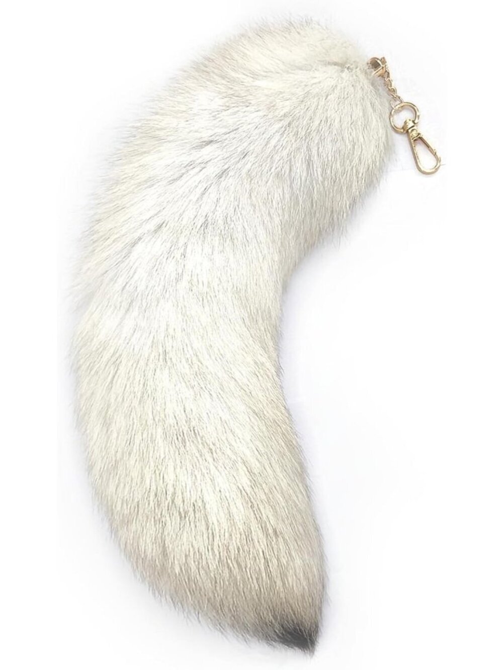 Women's White Fluffy Fox Tail Cosplay Keychain Birthday Party Costume Handbag
